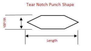 This punch provides an easy tear feature to open a pouch, bag, etc.