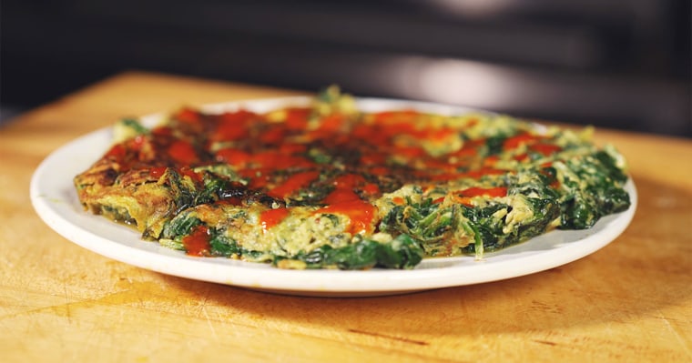 Ricetta della frittata con spinaci speziata