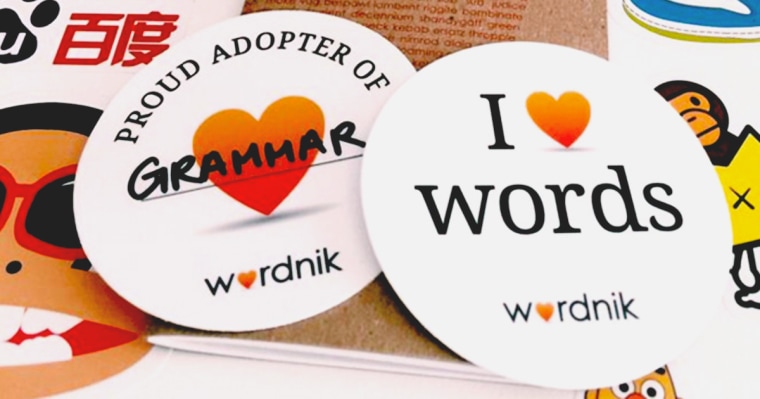 Wordnik e gli adesivi come ricompense durante la campagna su Kickstarter 