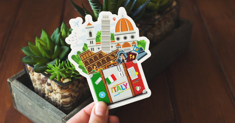 Sticker Mule goes to Italy