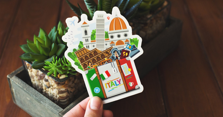 Sticker Mule va a Italia