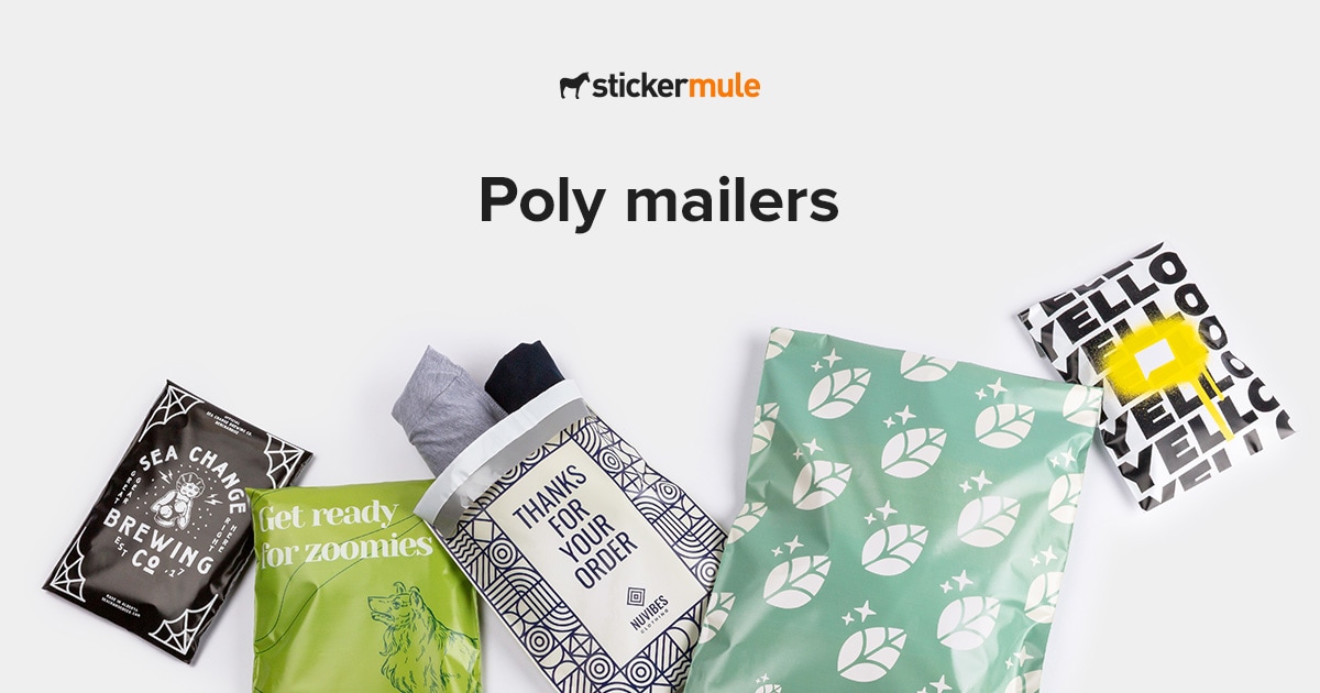 Custom poly mailers Free shipping Sticker Mule Australia