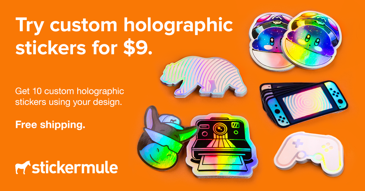 Holographic sticker samples Sticker Mule UK