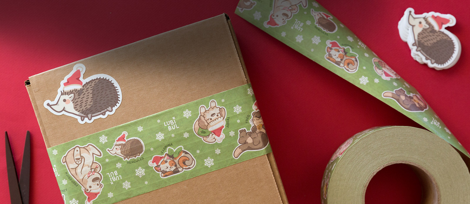 Holiday packaging tape