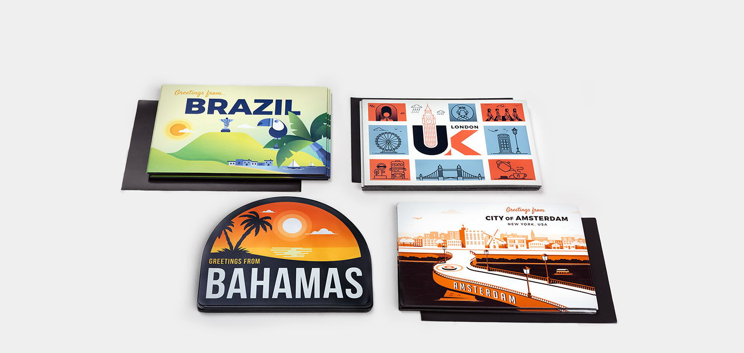 Postcard magnets