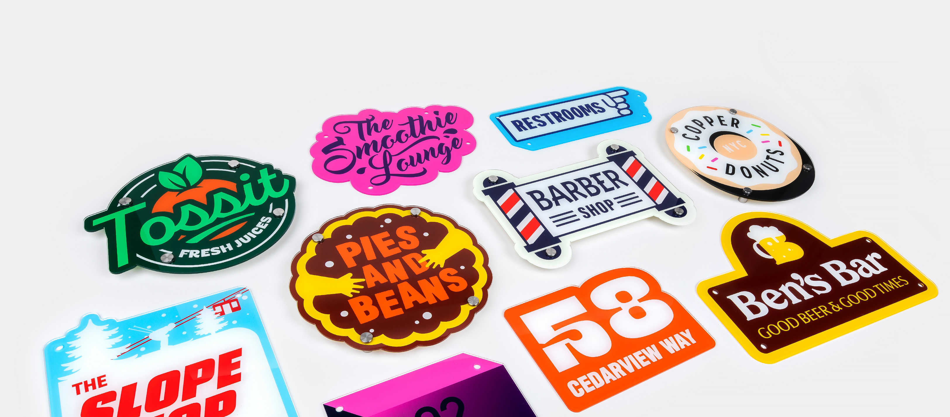Die cut acrylic signs