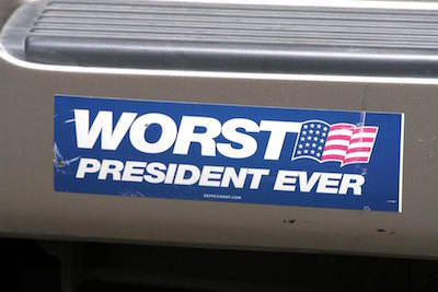 Anti-Bush bumper sticker