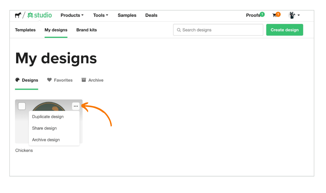 screenshot of the design options on the free online design program studio