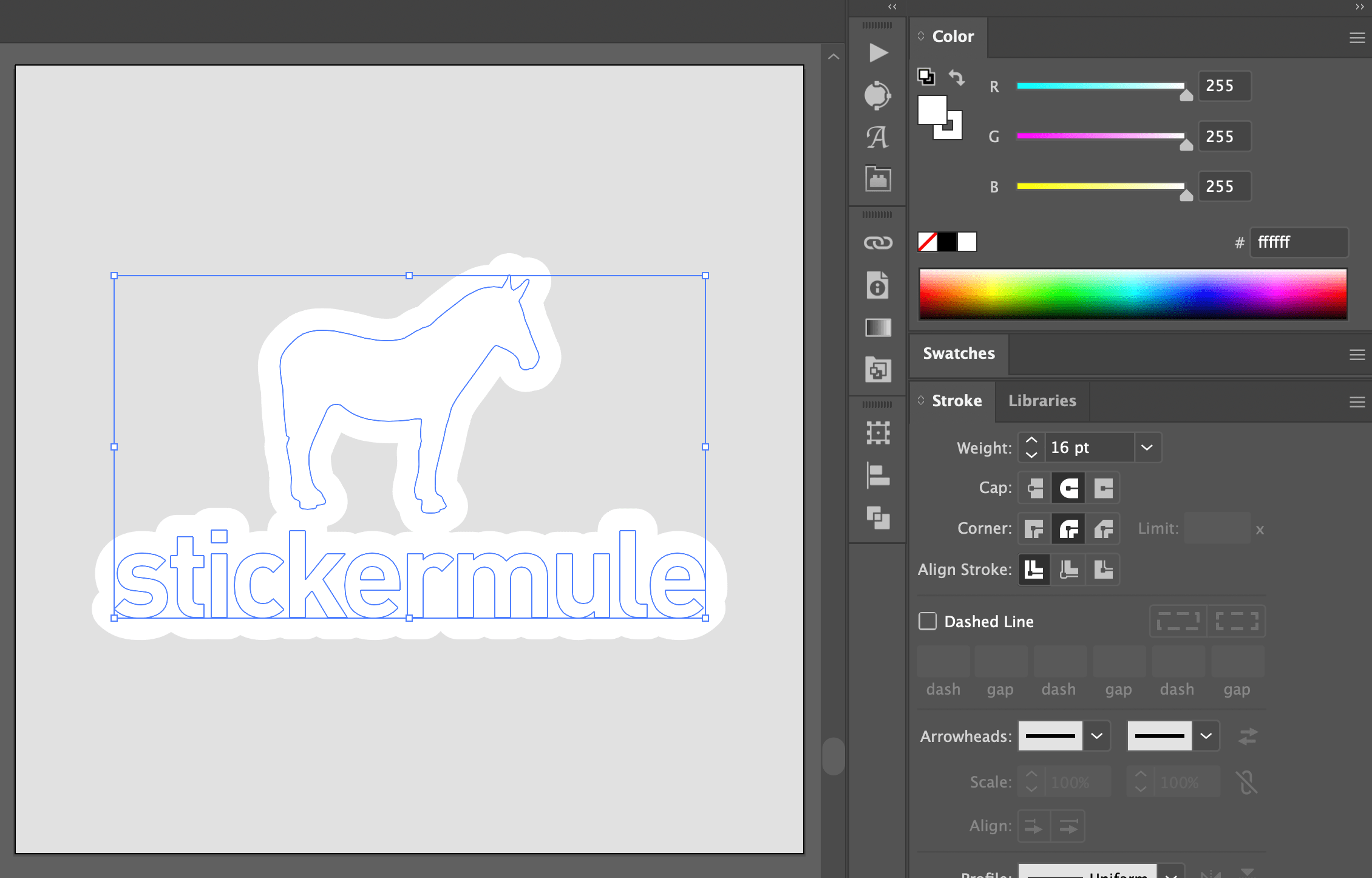 captura de pantalla de cómo añadir un trazo a tu ilustración en adobe illustrator