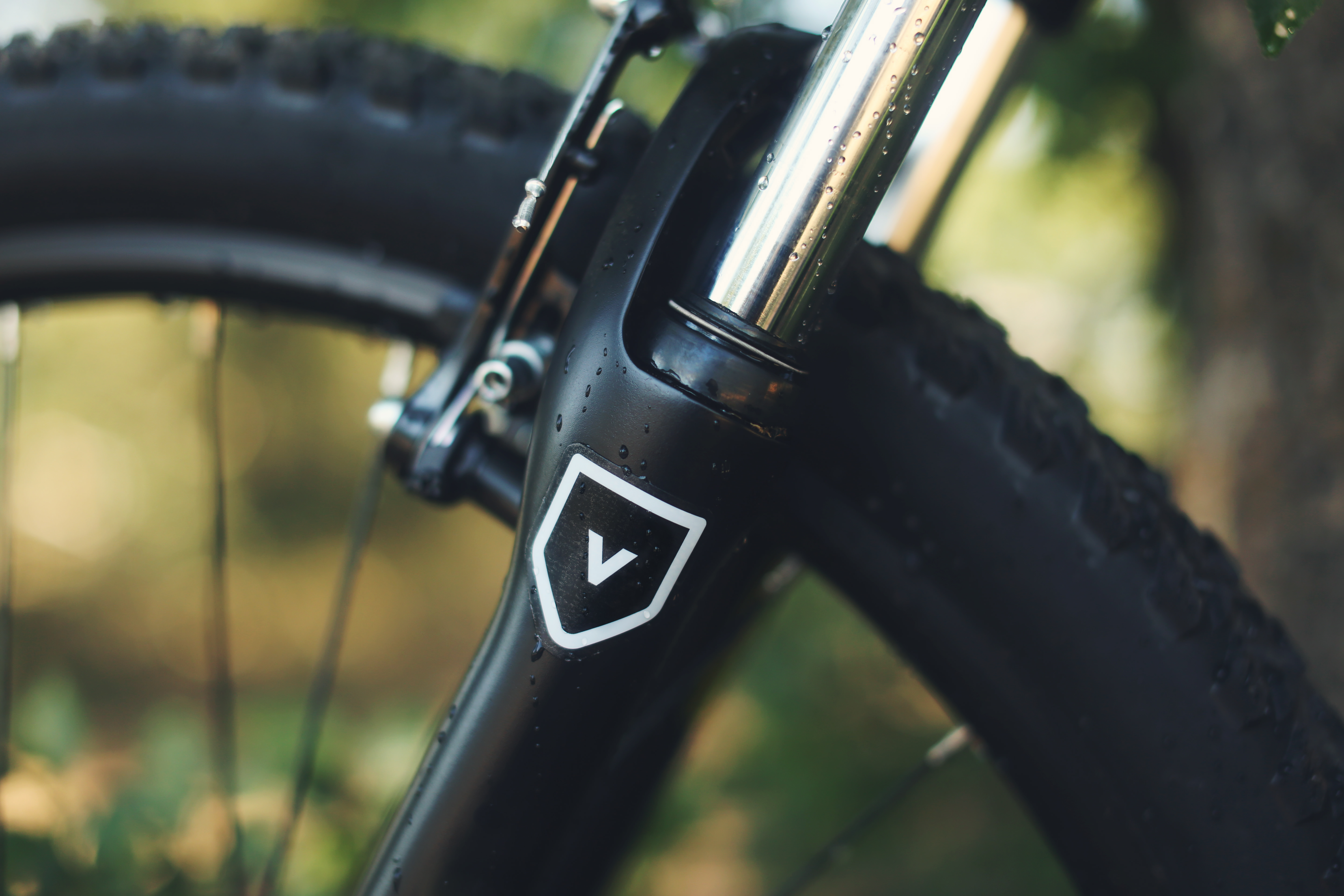 clear sticker with white ink on a black bike