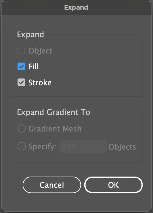 capture d'écran de la façon d'étendre le trait de votre bordure dans adobe illustrator