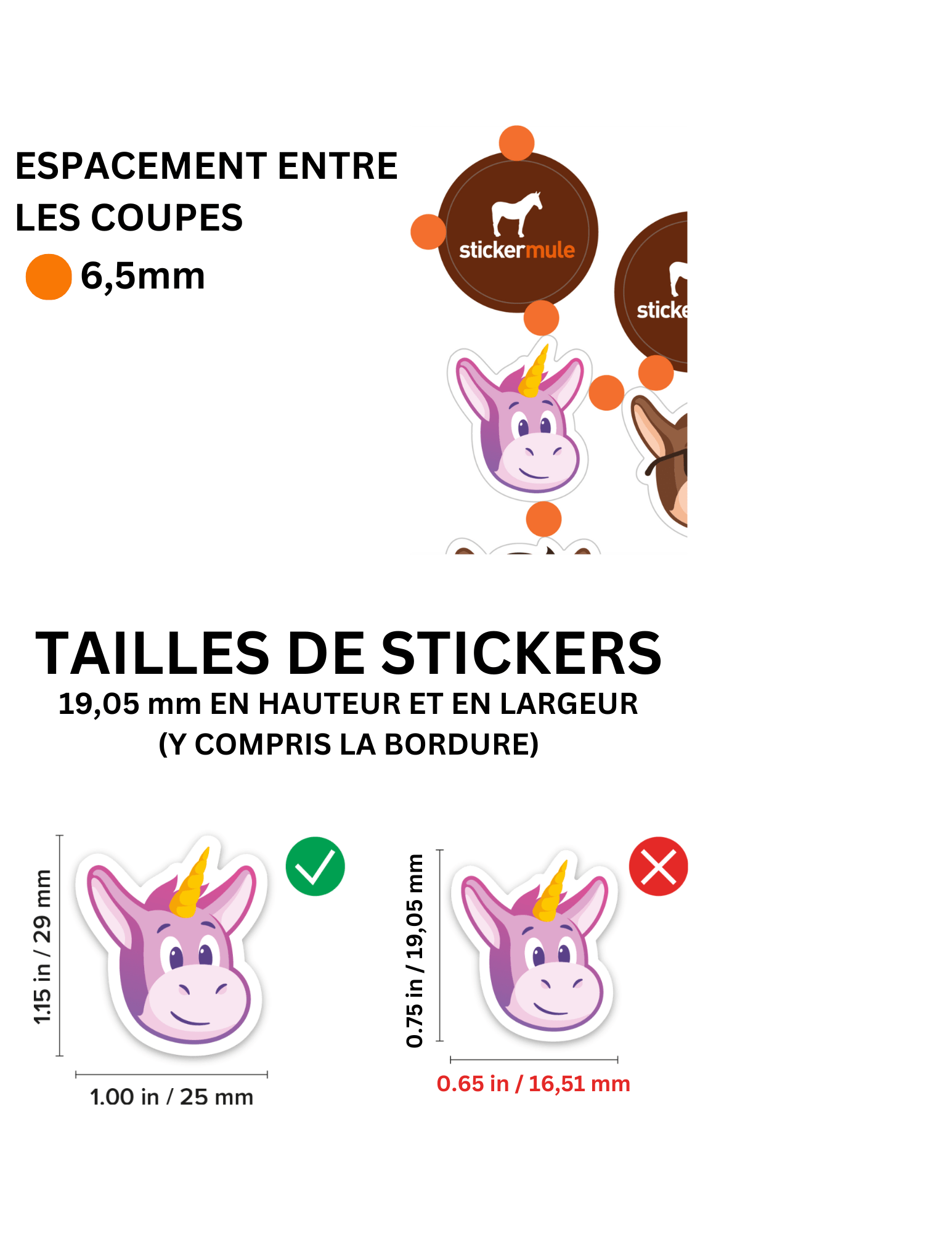 Espacement des planches de stickers