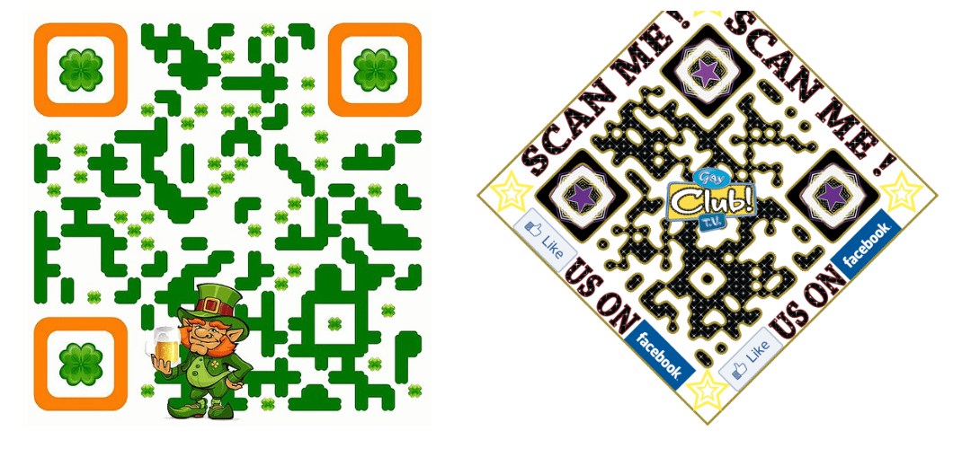 An example of a QR code that will not be scannable