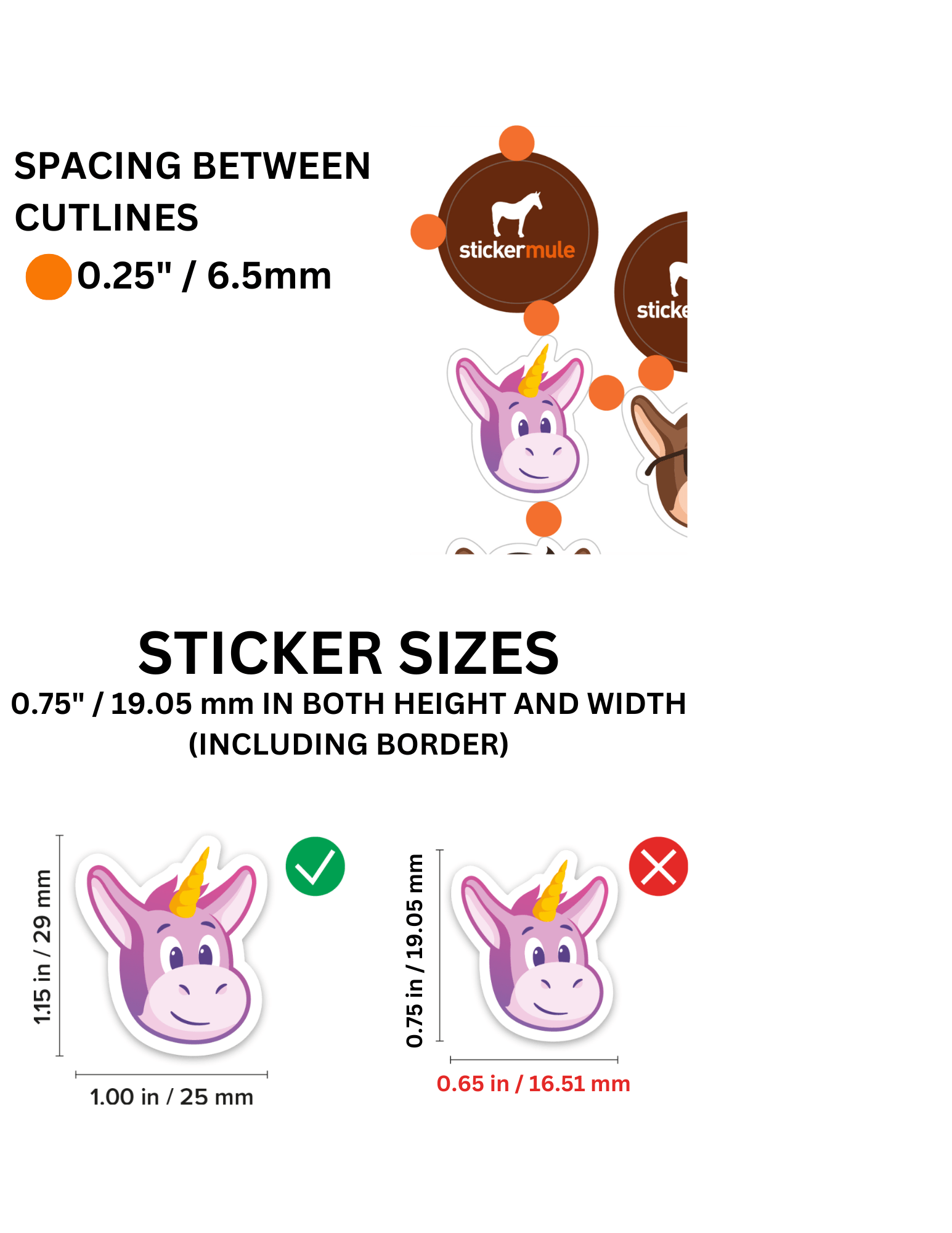 sticker sheet spacing