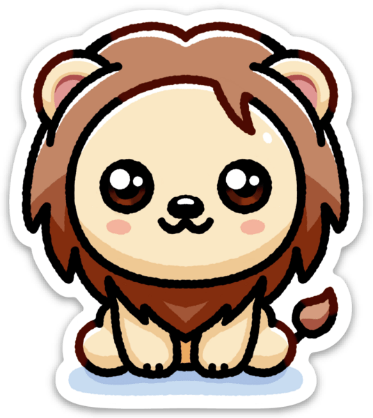 sticker lindo de un león