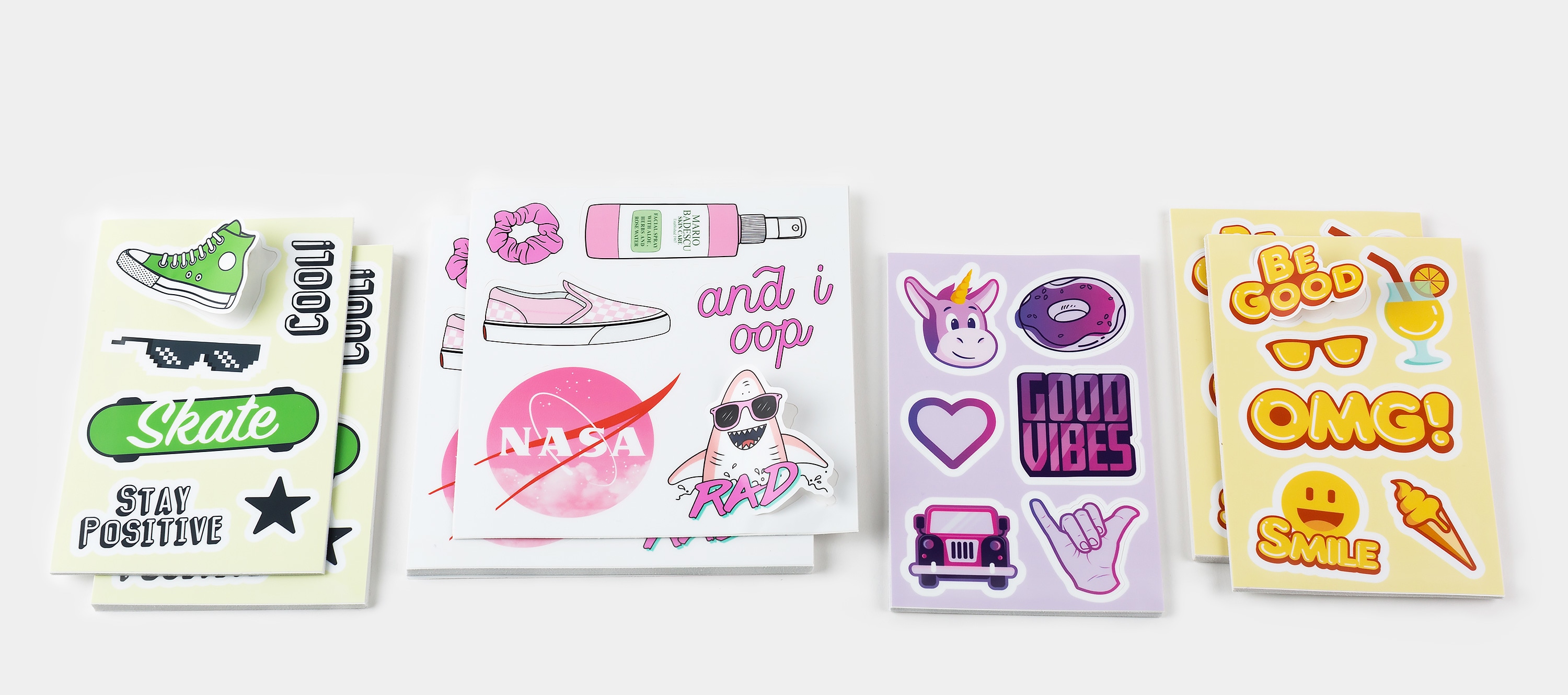 Icons, logos and messages aesthetic stickers