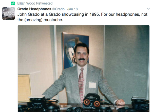 Tweet de Grado Labs 1995 - Retweeté par Elijah Wood