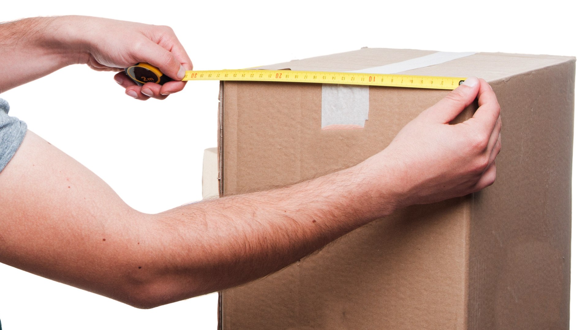 measuring a box for shipping