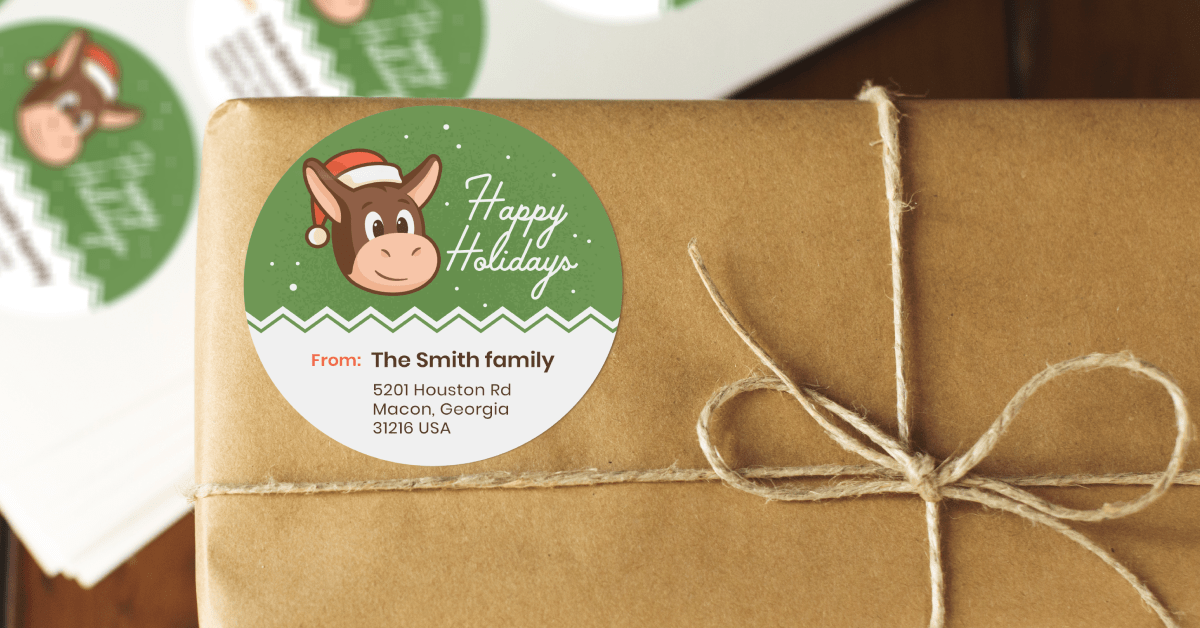 custom christmas return labels