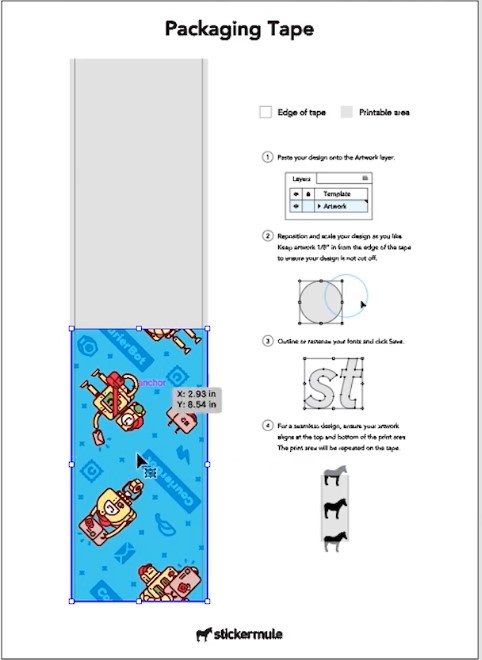 Custom Packaging Tape Template