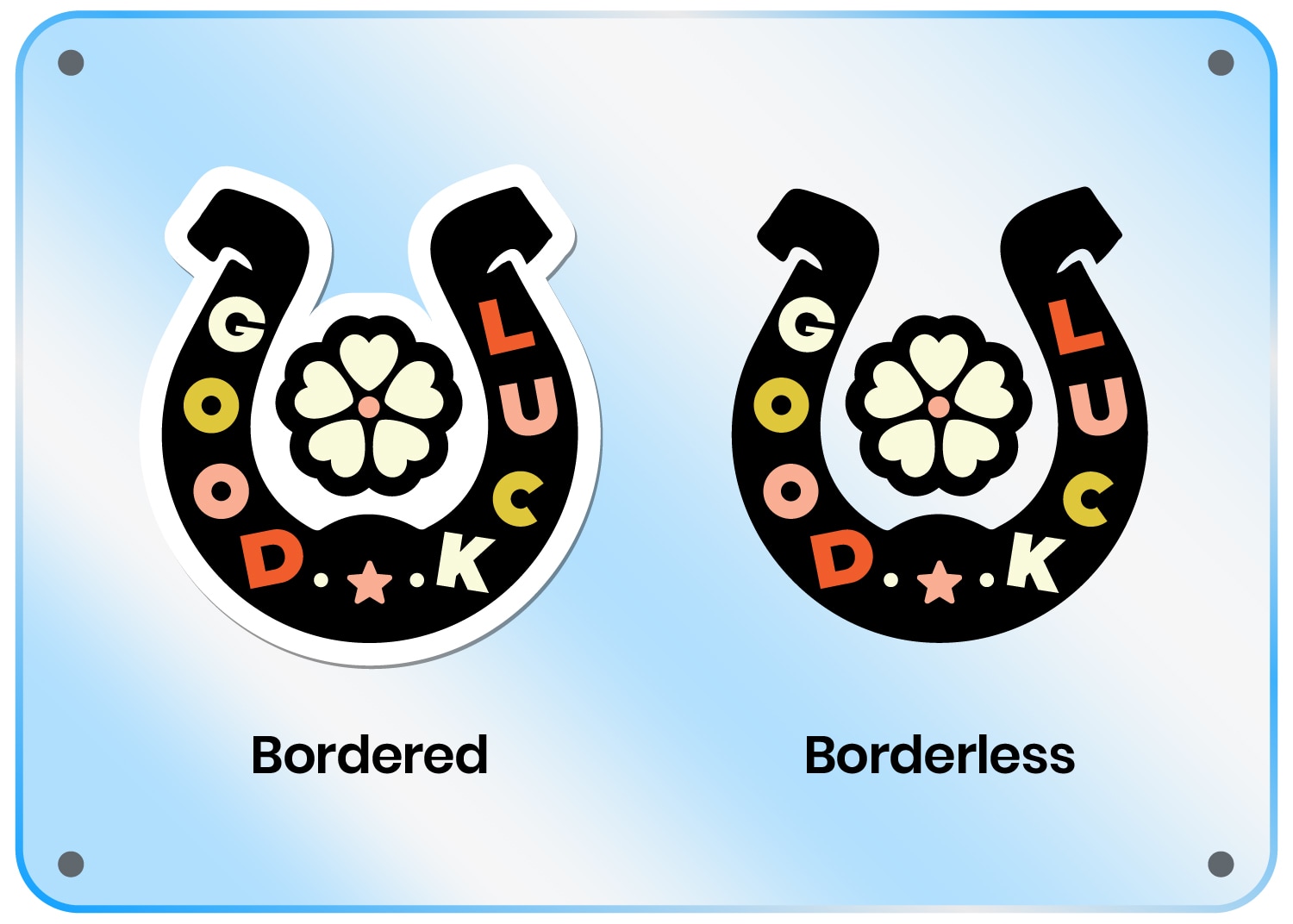 keep printed transfer stickers borderless