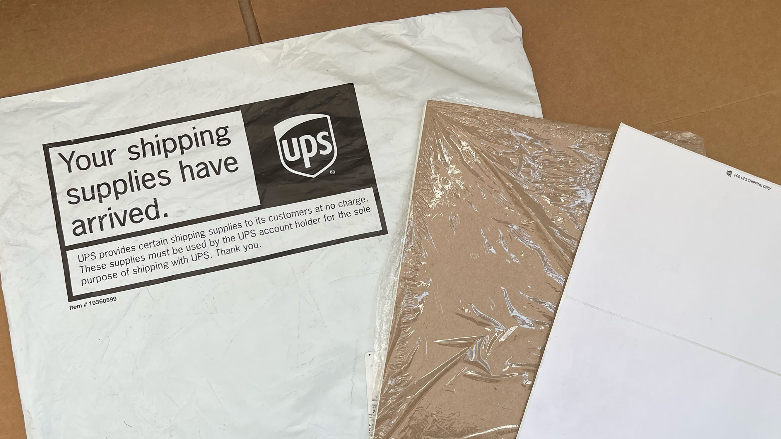 free laser and inkjet label paper from UPS for UPS labels