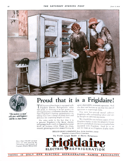 An early 1920s "frigidaire", but no cute magnets to be found