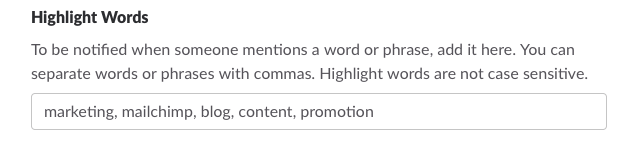 highlight words in slack