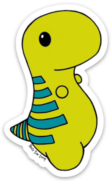sticker lindo de un dinosaurio