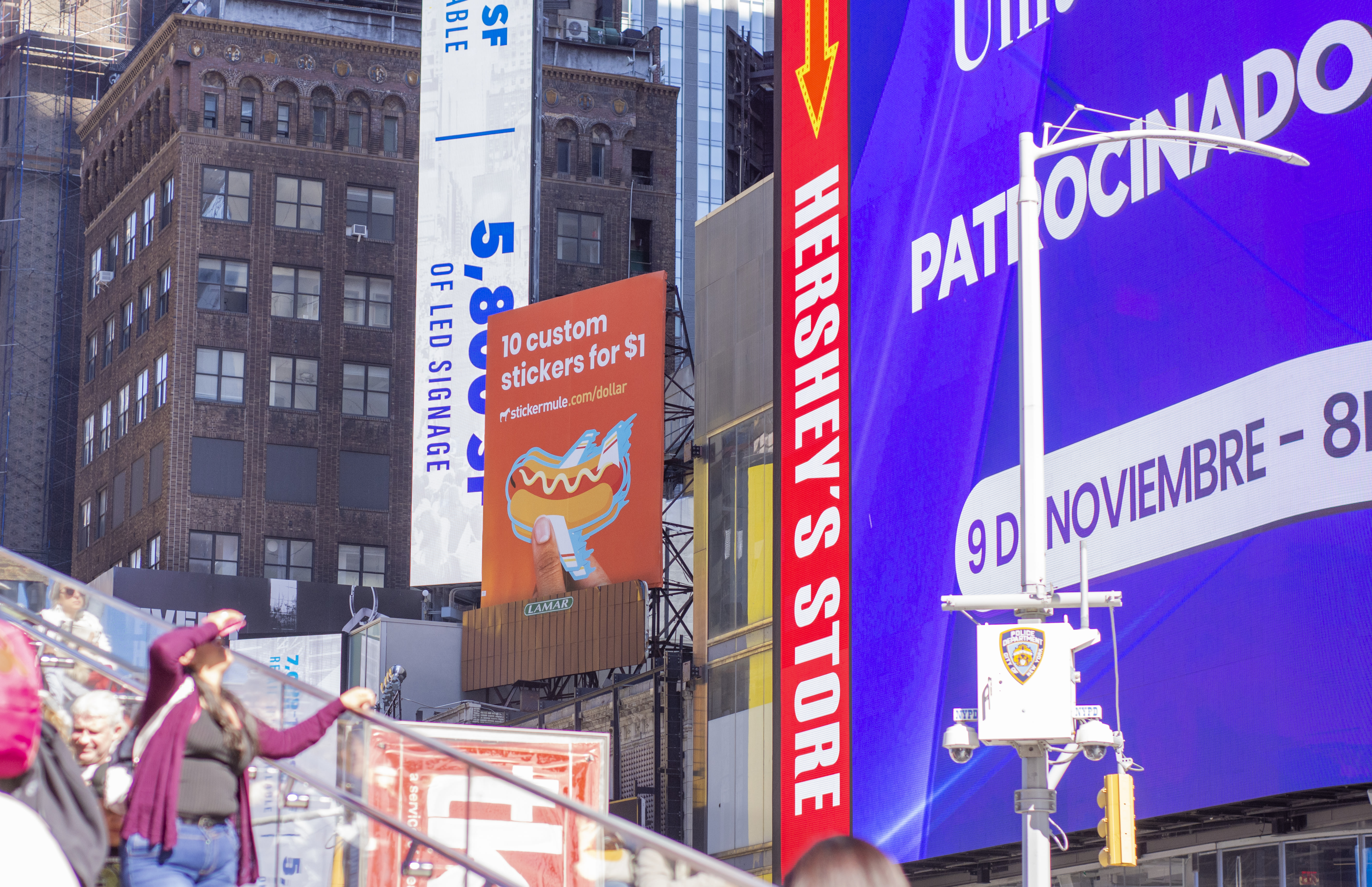 new york times square anúncio de adesivos personalizados