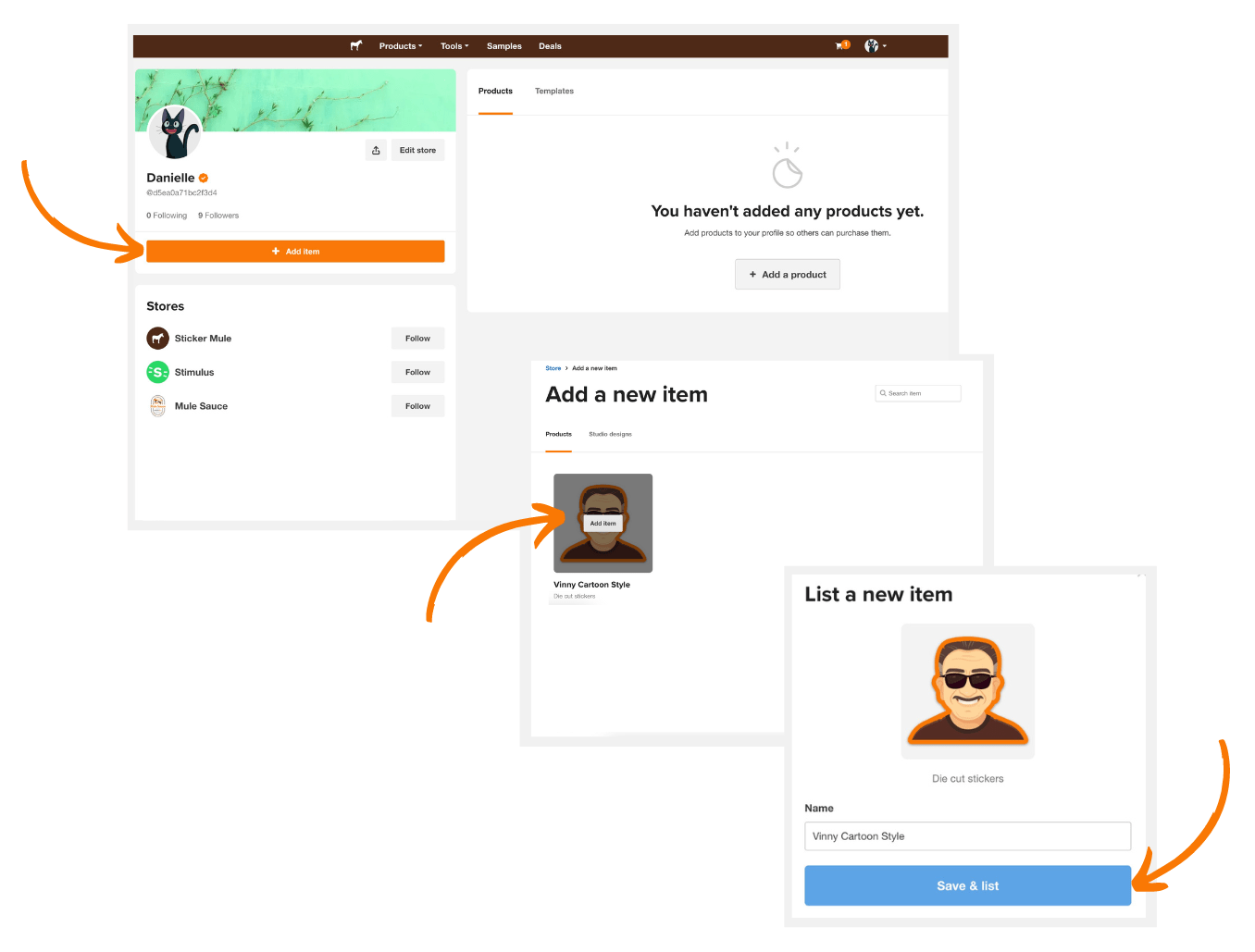 How to list an item in your sticker mule store