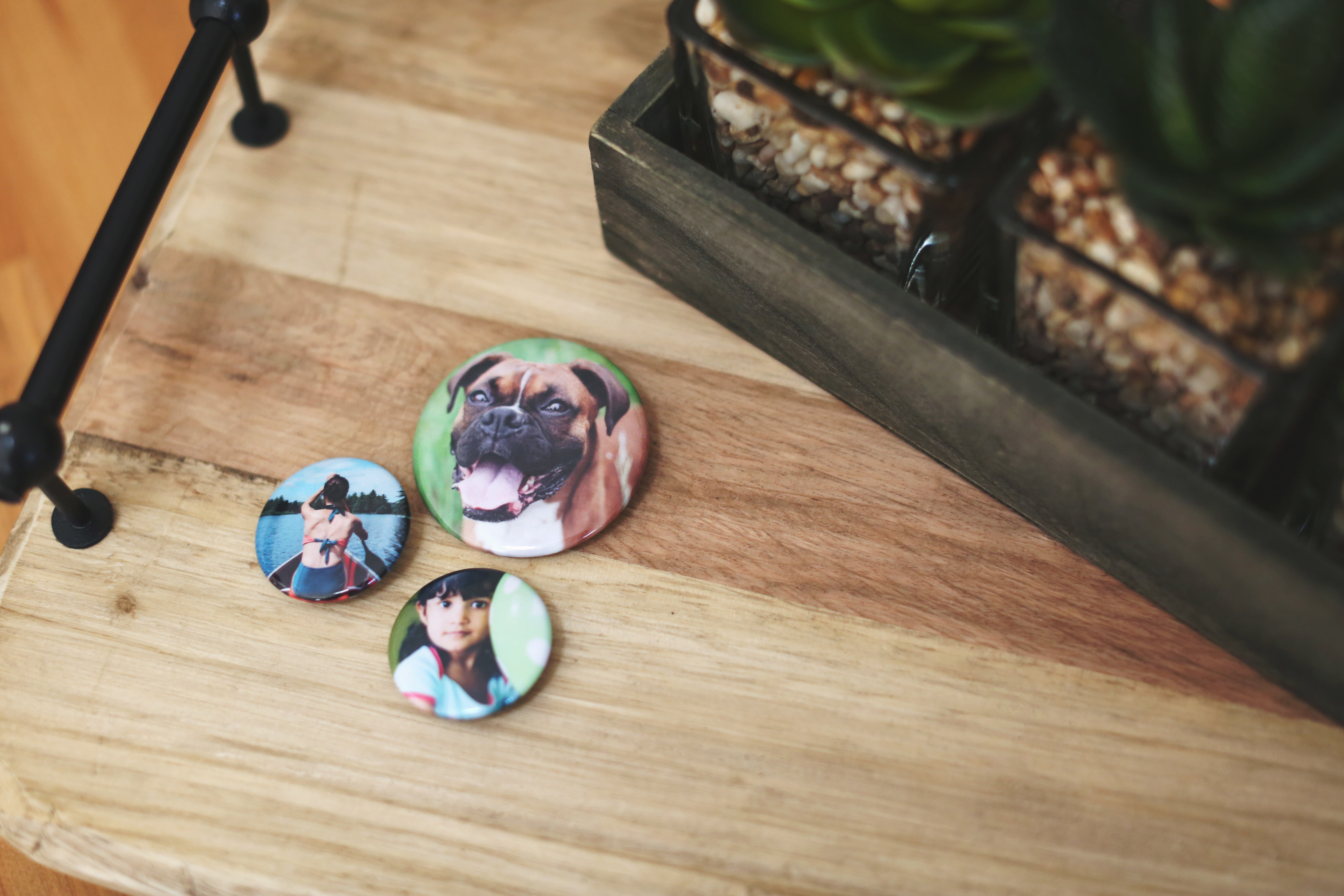 different types of custom pins of family photos