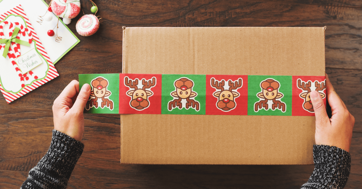 custom christmas packaging tape