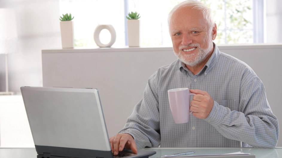 iconic hide the pain harold smile