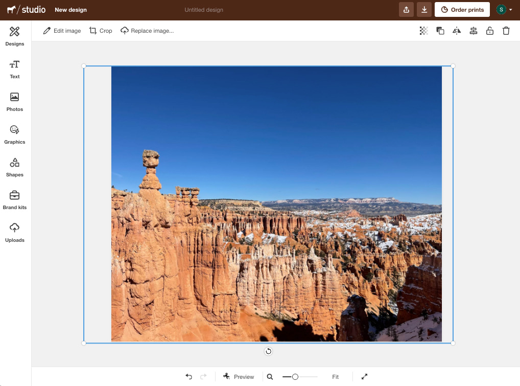 ampliando a imagem enviada para preencher o quadro