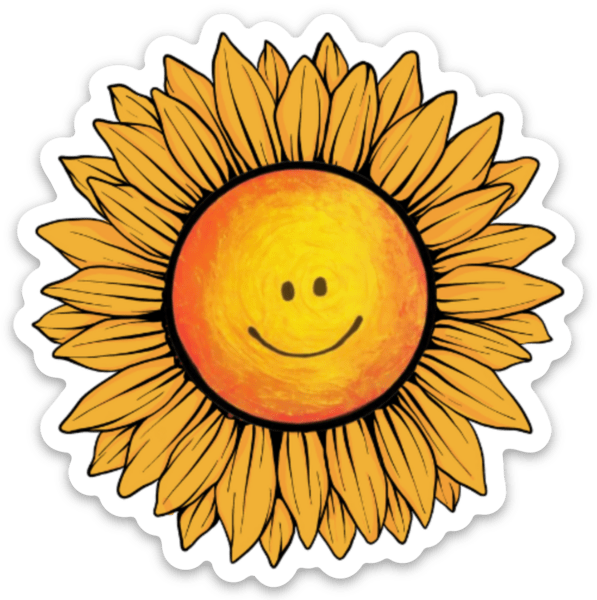 sticker lindo de un girasol