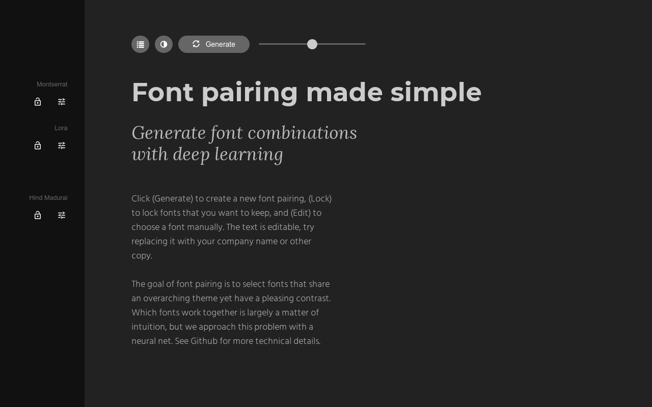 criar combinações de fontes para design com inteligencia artificial