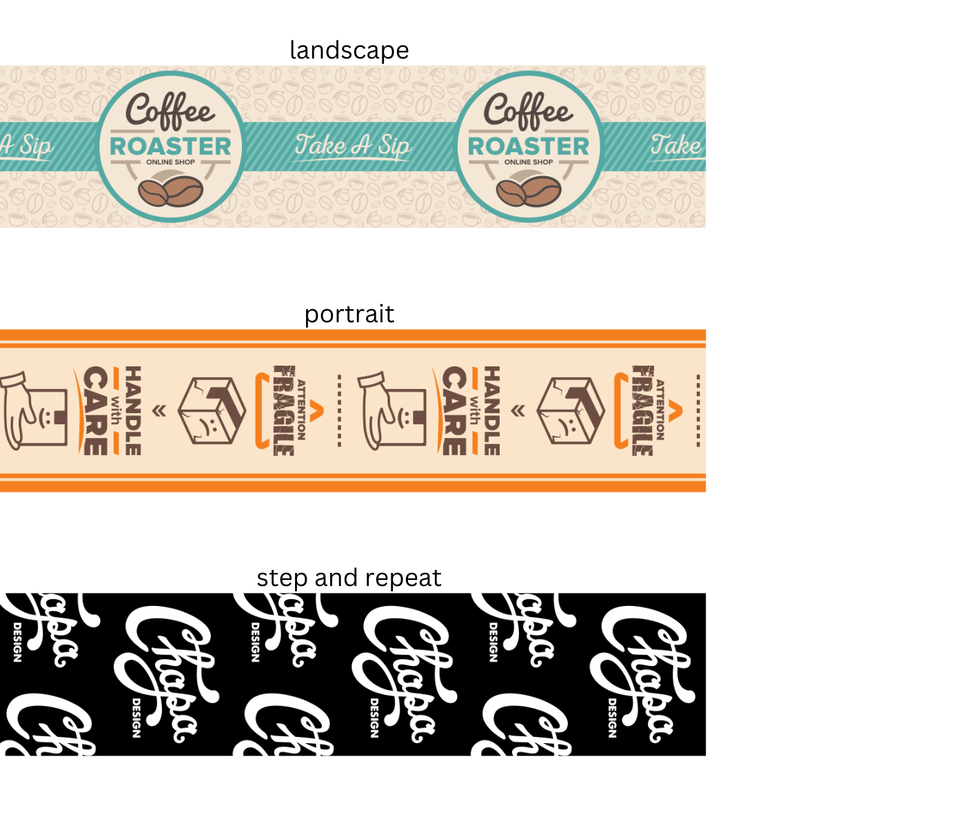 packaging tape layouts