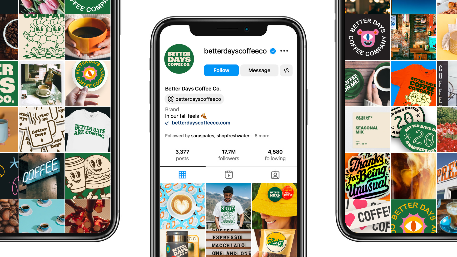Social-Media-Feed mit Leuten, die posieren
