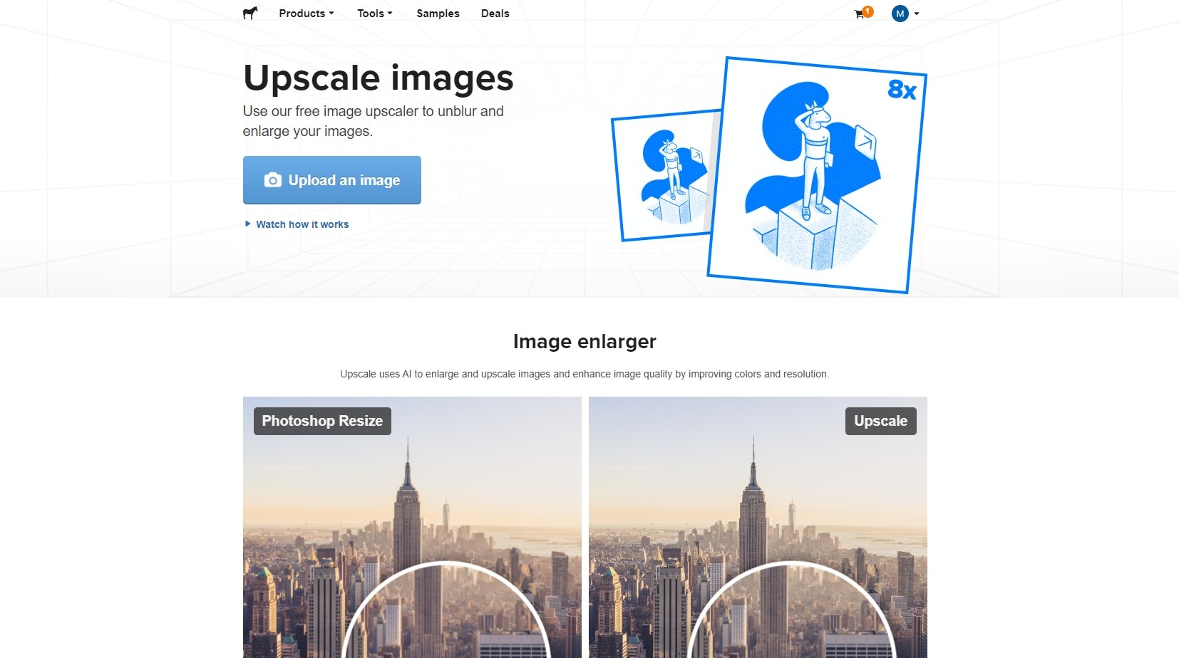 image ai gratuite Upscale de sticker mule