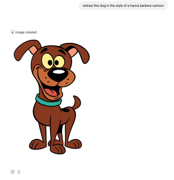 ai-generated rendition of dog in the style of hanna-barbera