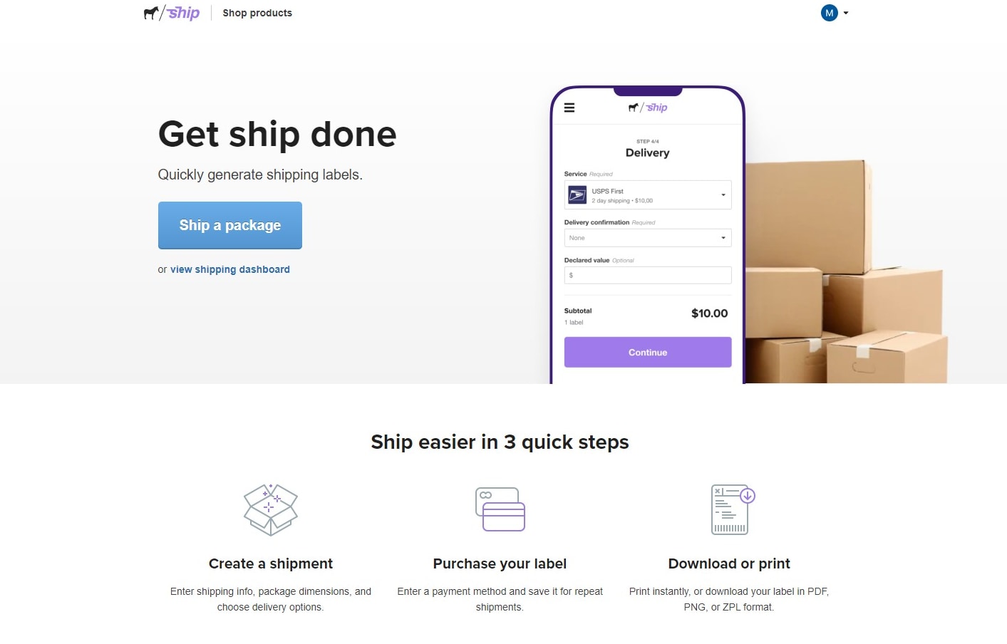 ship di sticker mule alternativa a shipstation