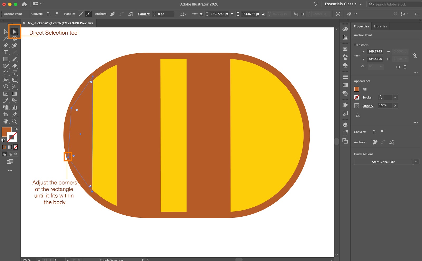 Tutorial 6 adesivi con Illustrator