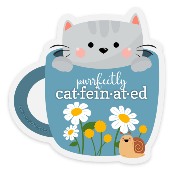 sticker lindo de gato de Ms. Lulu