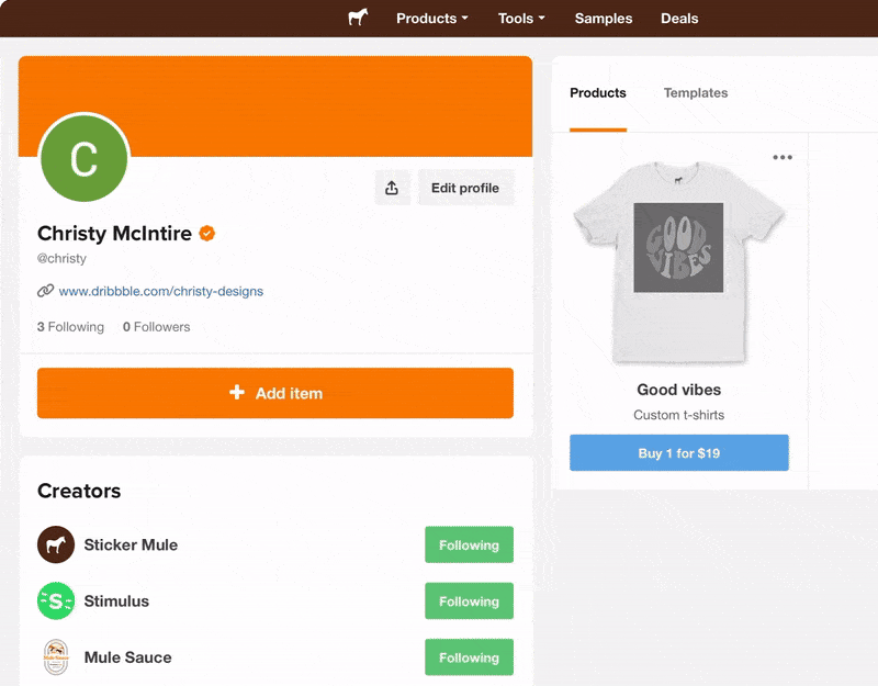 edit profile to enable commissions to sell custom products online