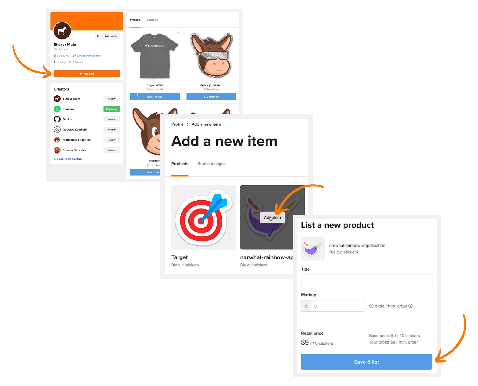 how to add an item to your sticker mule store