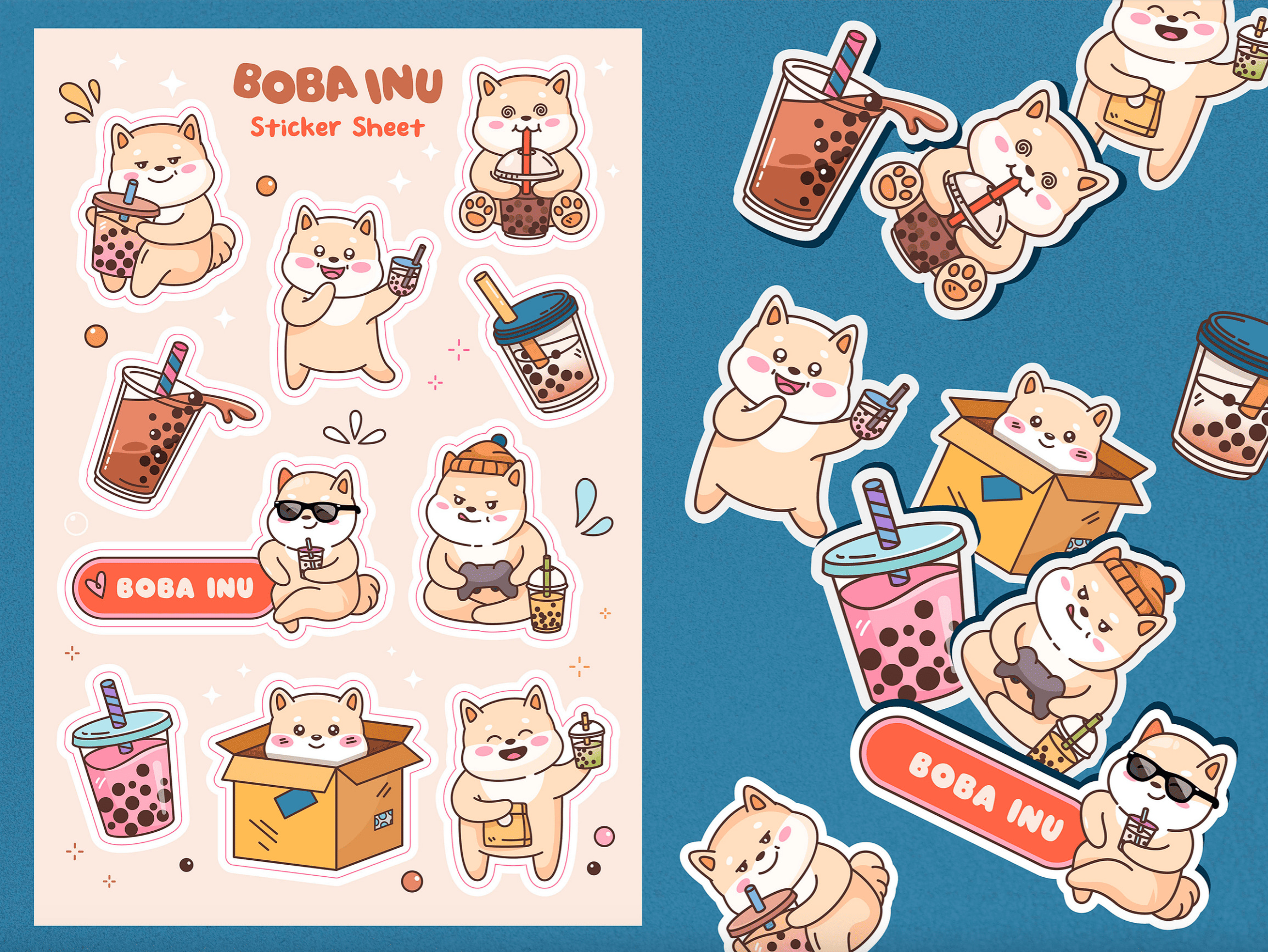 tendencia de diseño de stickers Kawaii