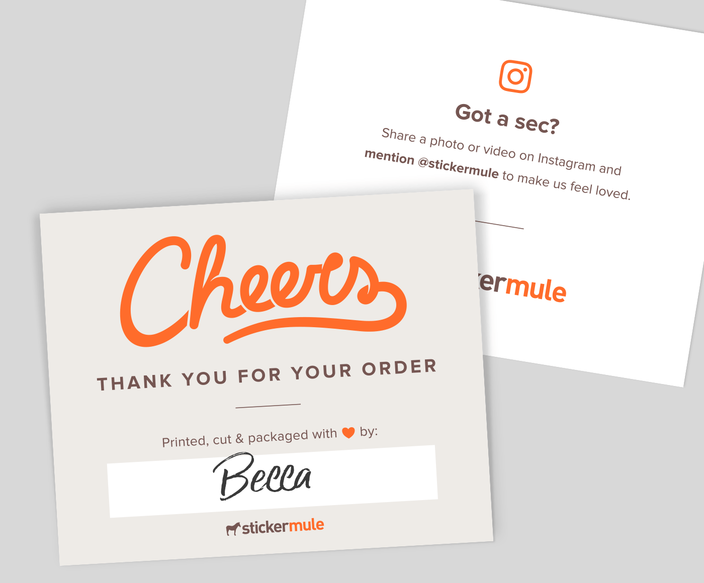 Sticker Mule Cheers Insert Card