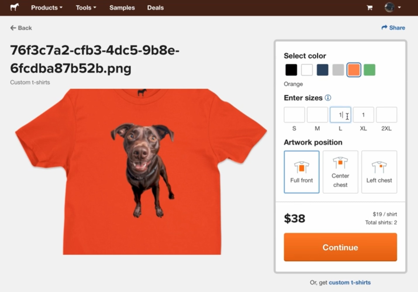 custom printed dog t-shirt order