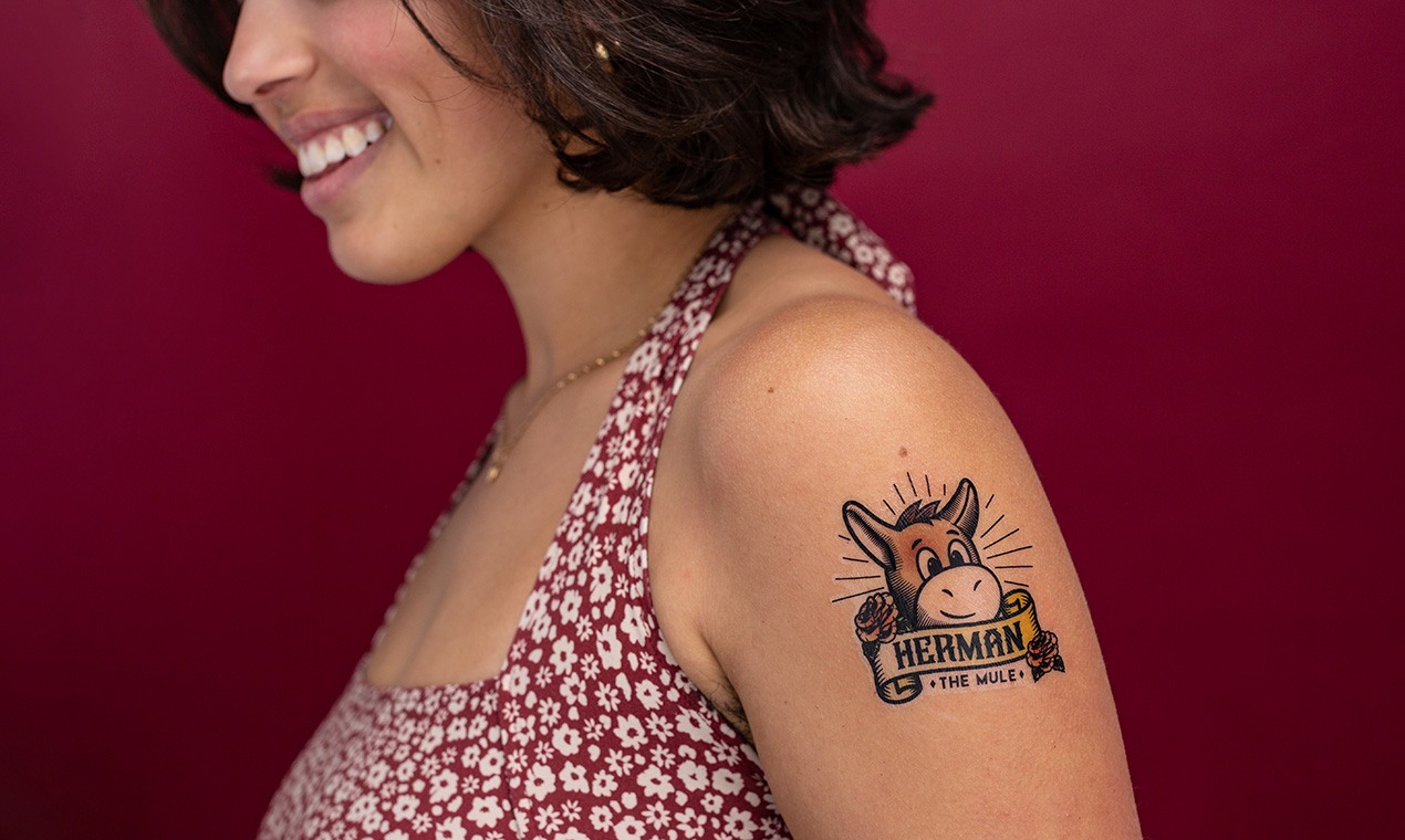 tatuagem falsa personalizada sticker mule